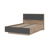 Даллас КР 03 Кровать 1,4х2,0 (1468х986х2090) дуб каньон/МДФ софт графит