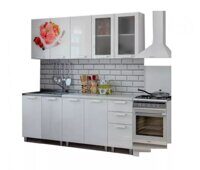 Кухня 2,0м "Айс-крим"  белый глянец (МДФ) MF07