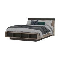 Эдинбург Кровать КР-01 1,6х2,0 (1,640х0,935х2,315) дуб крафт серый/железный камень
