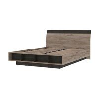 Эдинбург Кровать КР-01 1,6х2,0 (1,640х0,935х2,315) дуб крафт серый/железный камень