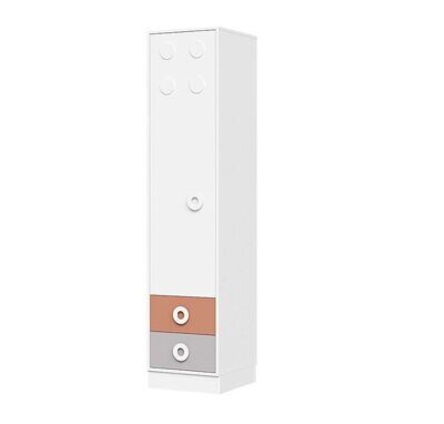 ТУРБО ПН 01 Пенал с 2мя ящиками (450х2000х497) корпус белый/шарли кашемир/терракота/белый супермат
